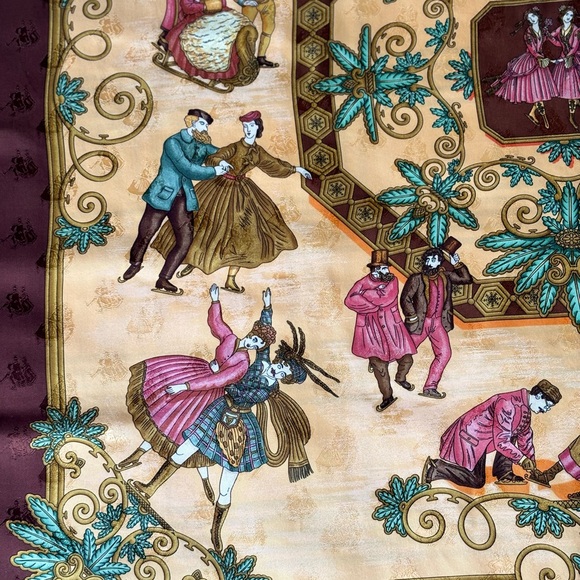 Joies d'Hiver HERMES Jacquard silk scarf Vintage - Picture 2 of 10